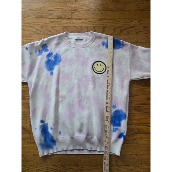 SANDRO Paris x SMILEY Originals Patch Crewneck Tie Dye Sweater Size 3/Large - Picture 8 of 8